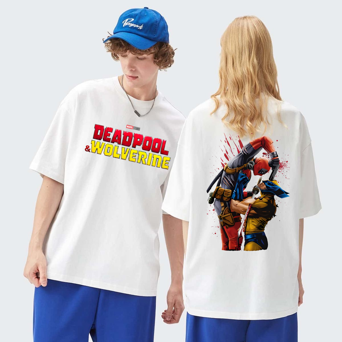 Unisex Oversized Deadpool & Wolverine Tshirt