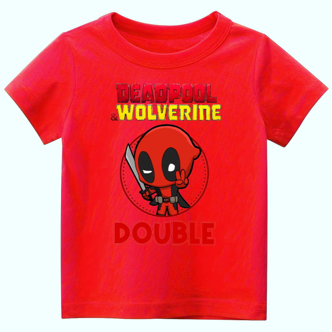 Unisex Kids Deadpool double T-shirt| Kids T-shirt