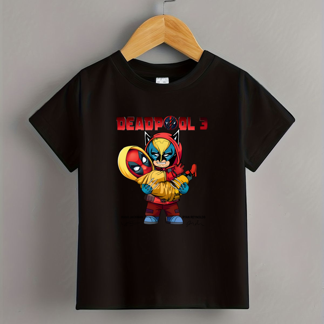 Unisex Kids Wolverine & Deadpool tees