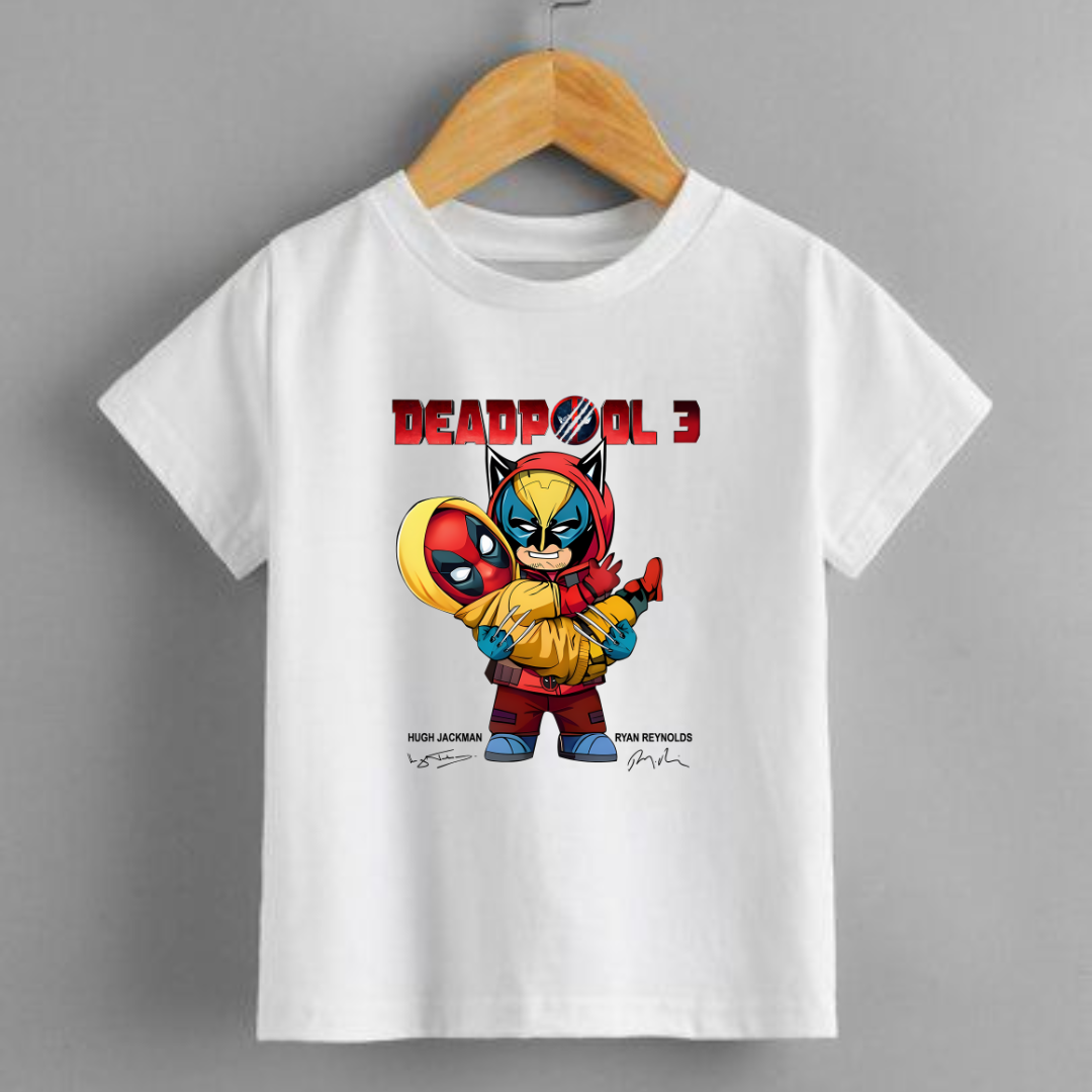 Unisex Kids Wolverine & Deadpool tees