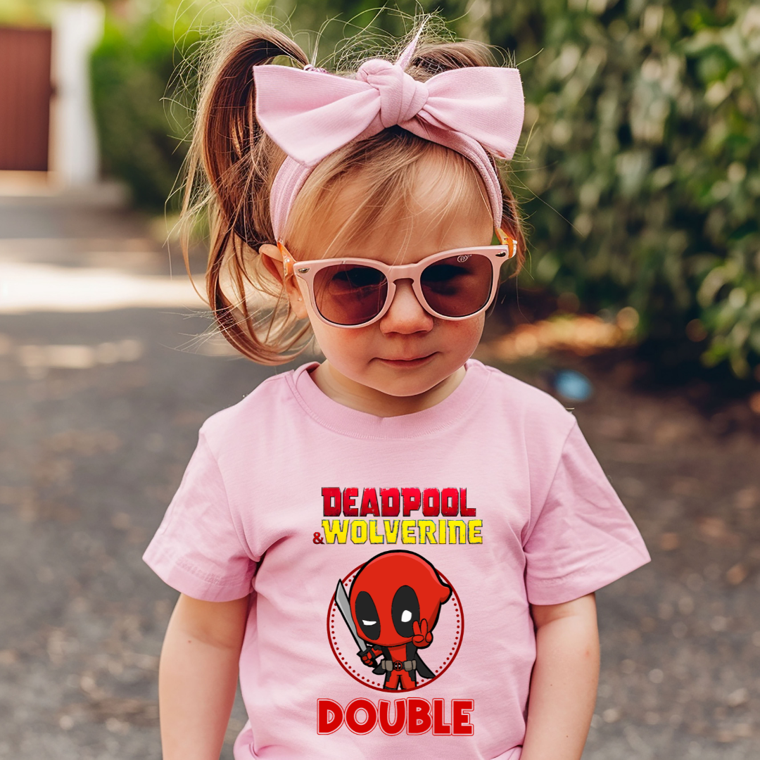 Unisex Kids Deadpool double T-shirt| Kids T-shirt