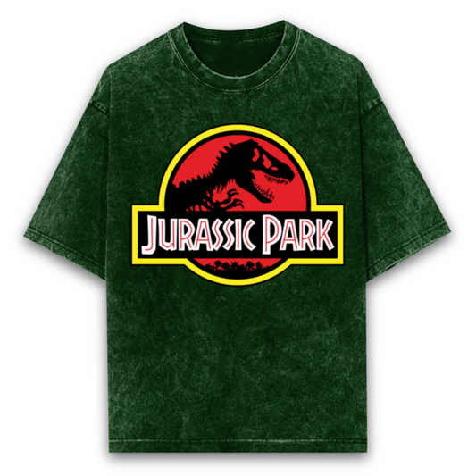 Unisex Oversized Acid Wash Jurassic Park T shirt